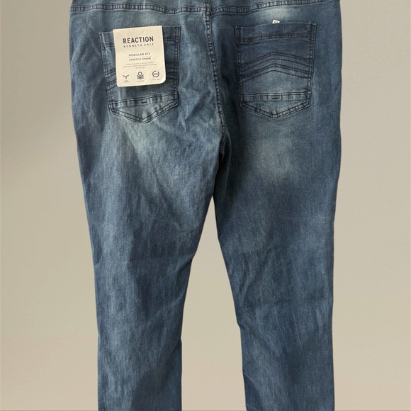 Kenneth Cole Men's Regular Fit Distressed Denim Jeans - Picture 6 of 9